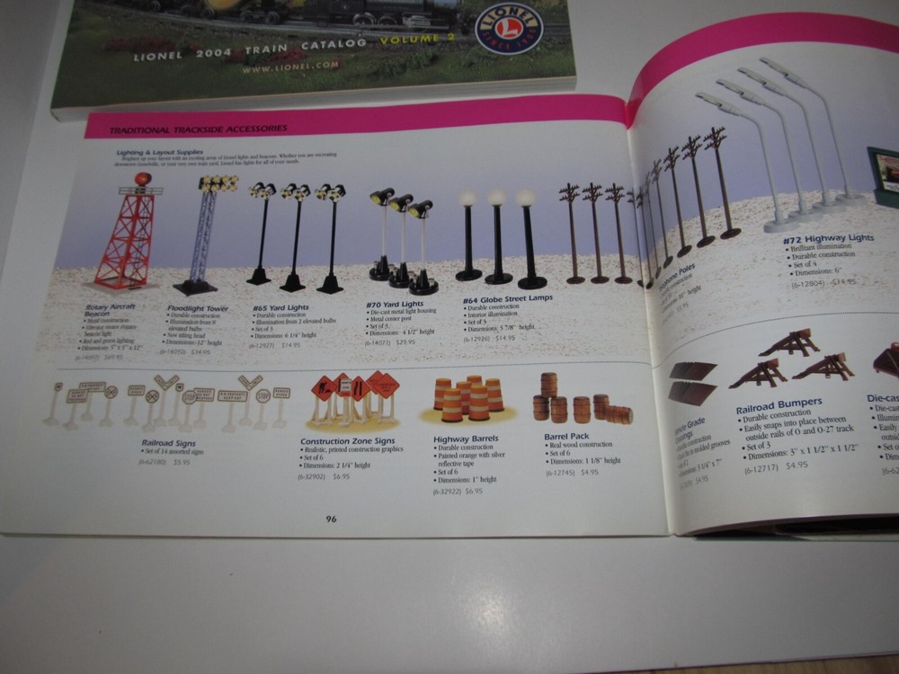 4 LIONEL TOY TRAIN CATALOGS 1997, 2002, 2004, and 2007