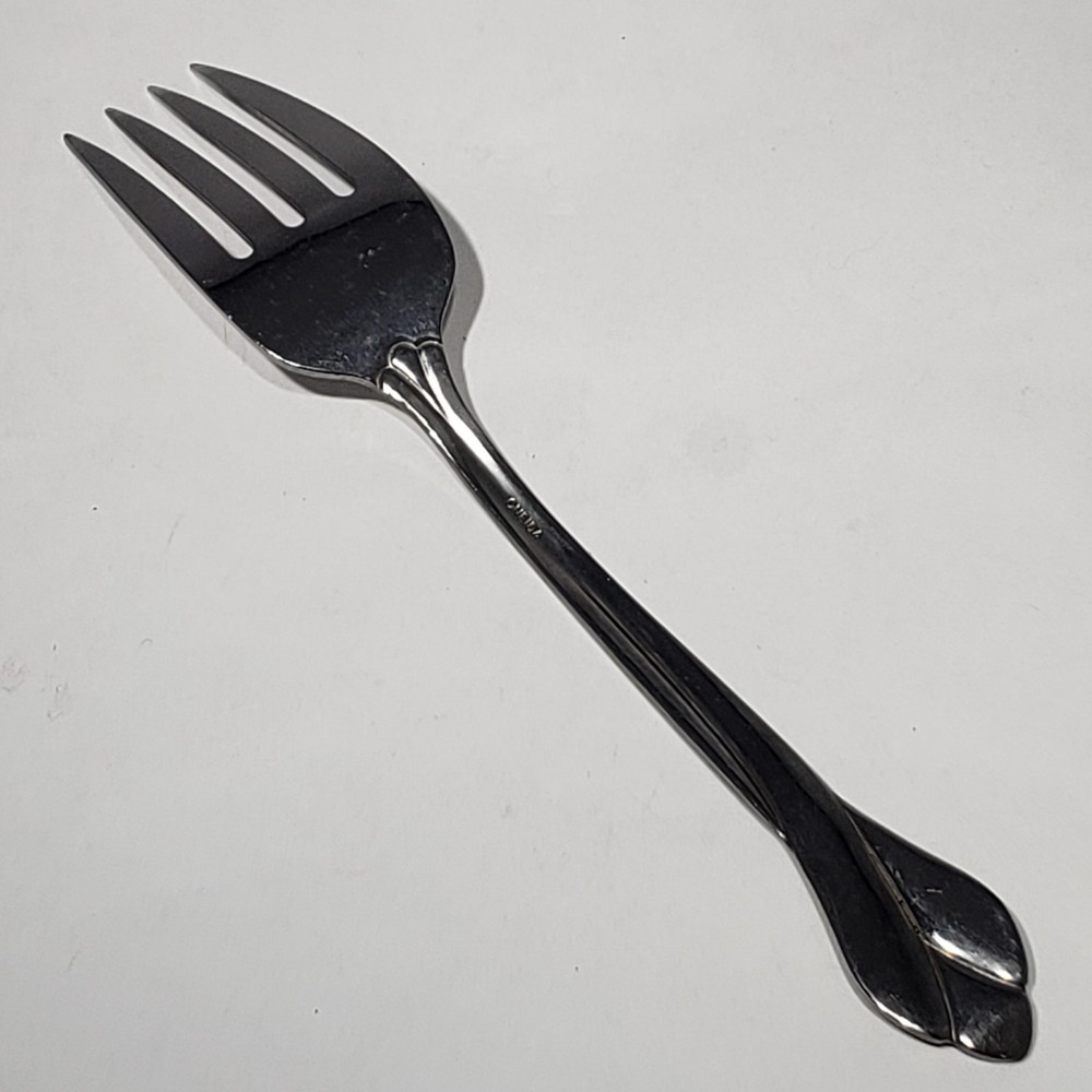 Oneida Tribeca Glossy Stainless 8.25" Medium Solid Cold Meat Serving Fork USA