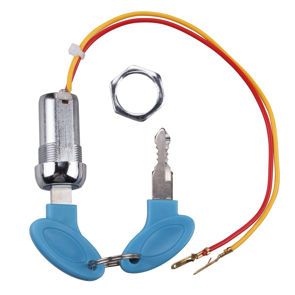 2 Pack 2 Wires Ignition Switch Key Starter with 4 Keys ​On-Off Silver