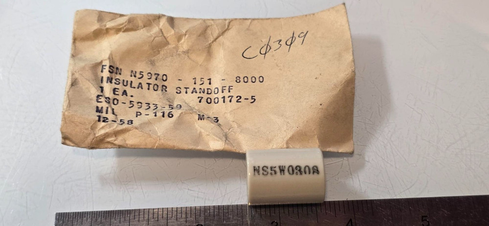 (7) JOINT ARMY-NAVY STANDOFF INSULATOR NS5W0308 5970-00-151-8000