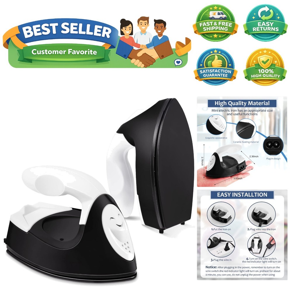 Compact Mini Iron 4.25'' - Ideal for Small Projects & Heat Transfer Vinyl