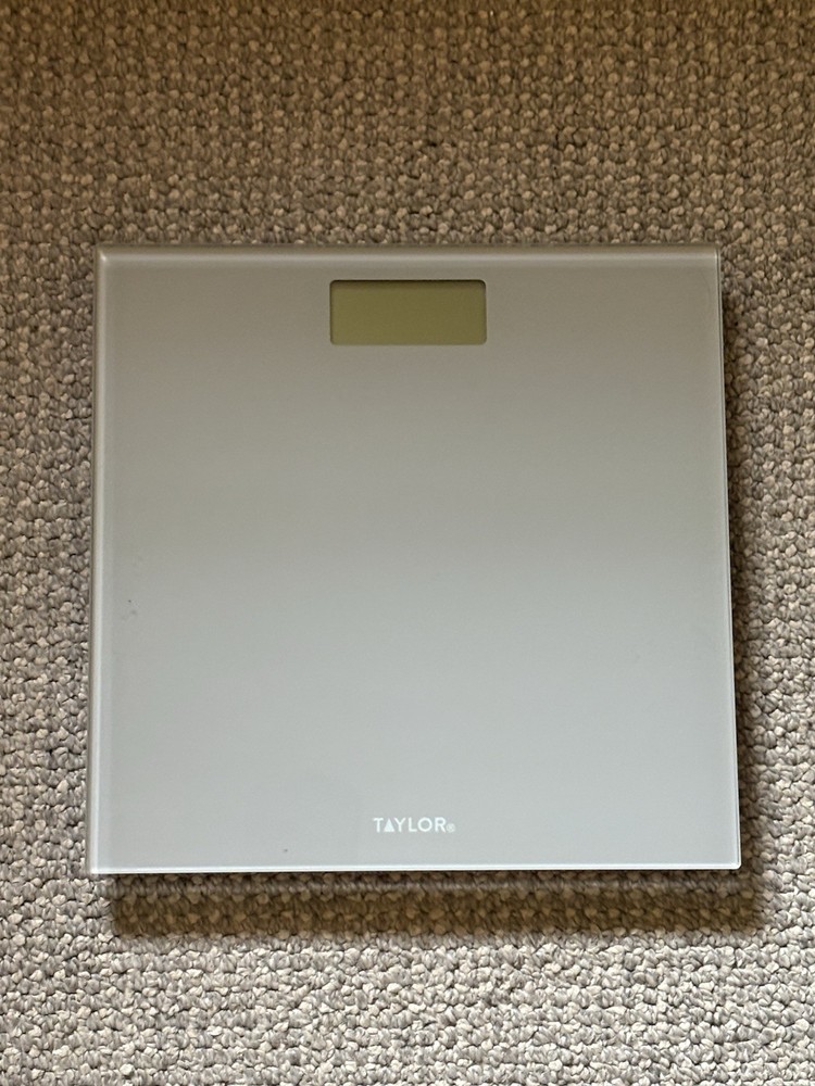 Taylor Digital Glass Bathroom Scale Silver Modern