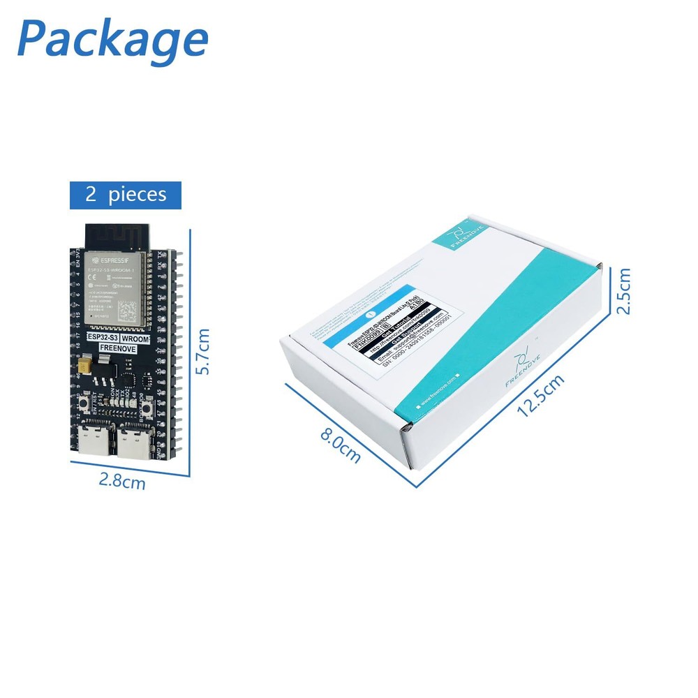 ESP32-S3-WROOM Board Lite 2 Pack Dual-core 32-bit 240 MHz Microcontroller Onb...