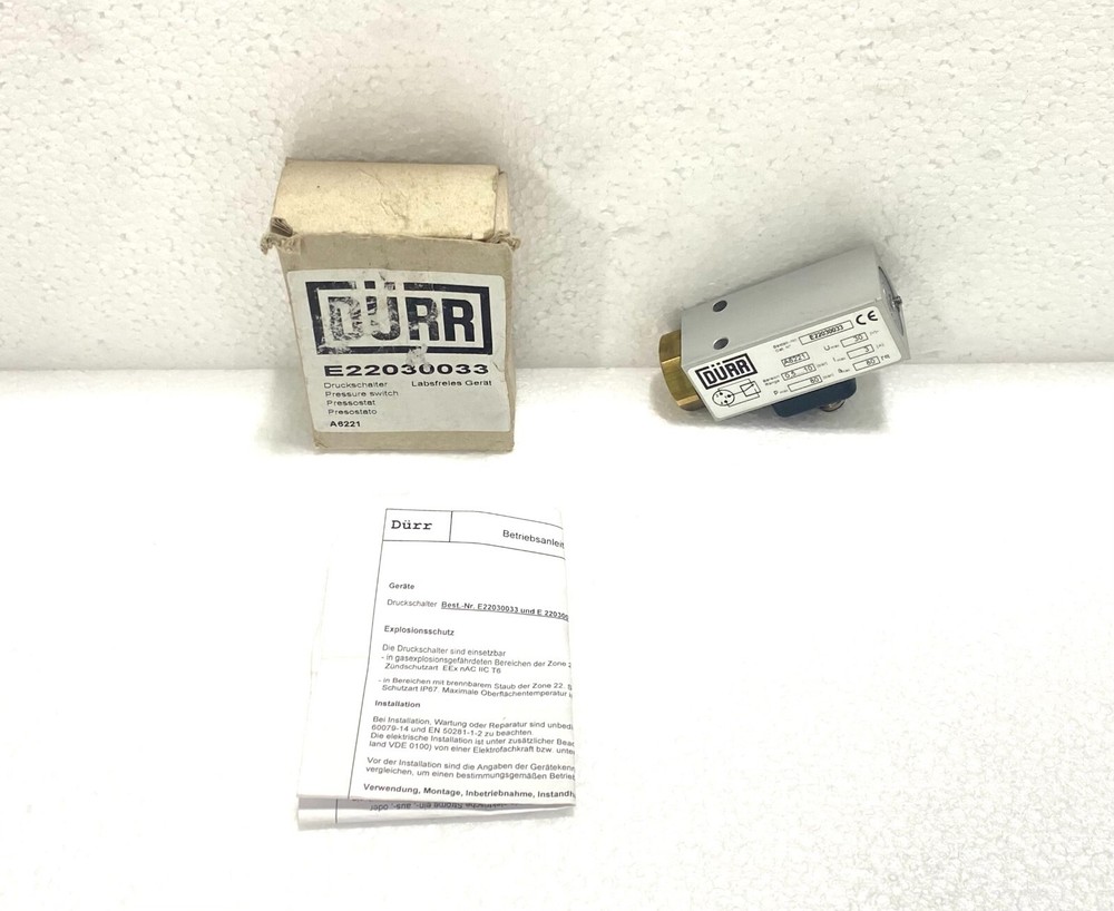 DURR E22030033 Pressure Switch Range 0.5...10 bar