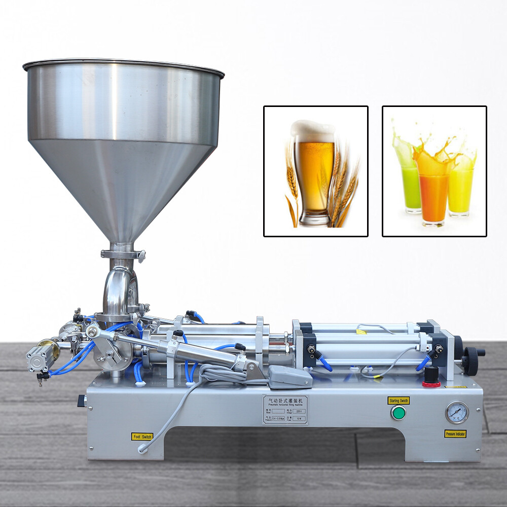 800W Double Head Liquid Paste Filling Machine Horizontal Pneumatic 50-500ml