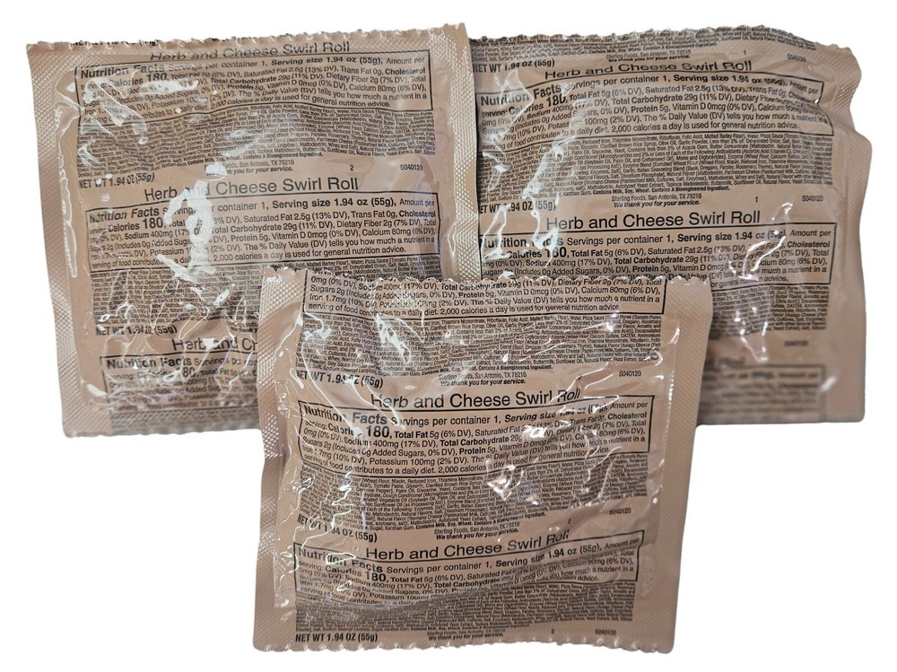 Authentic USGI MRE Component - Italian Herb and Cheese Roll - New Release!