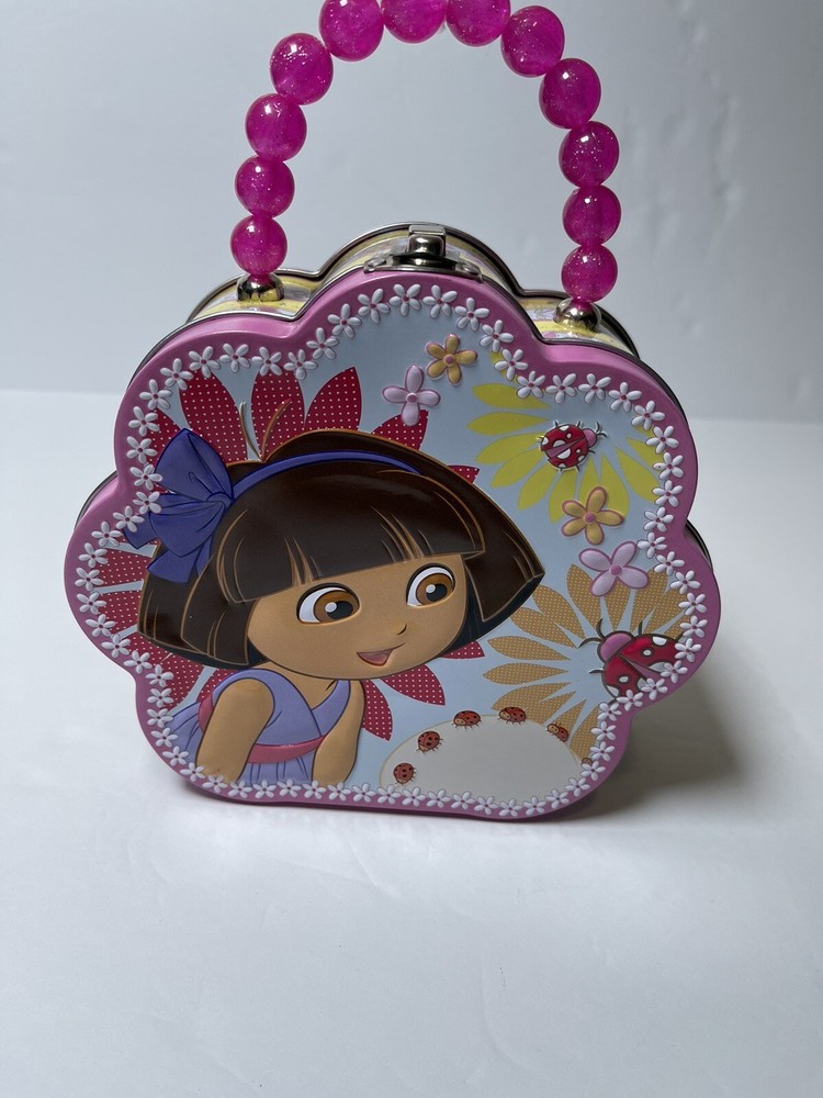 2012 Dora The Explorer Tin Box Co. w Handle Collectible Case