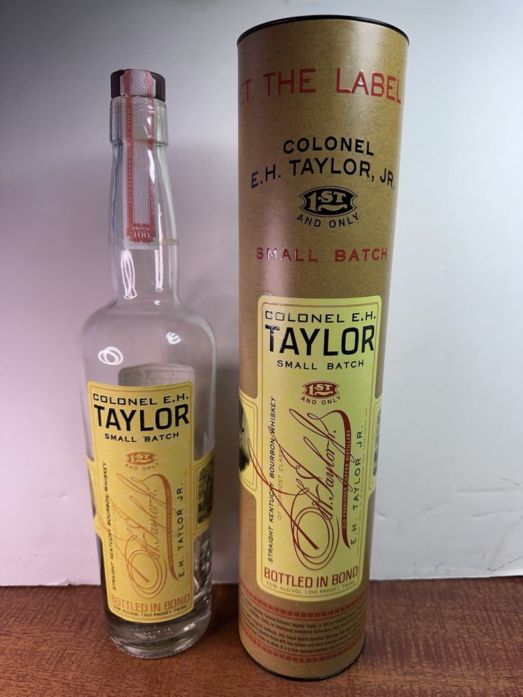 750 ML E H Taylor Small Batch Bourbon Empty Unrinsed Bottle / Tube Buffalo Trace