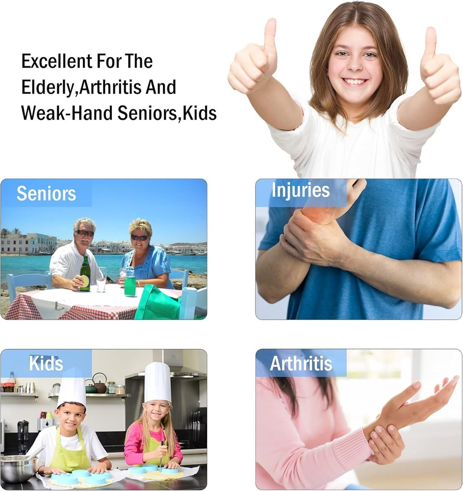 Jar Opener for Weak Hands Seniors with Arthritis 5 in 1 Multi Function Bottle