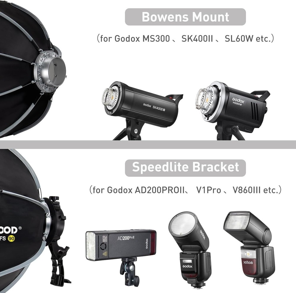 FS90 Softbox 90cm/35.5in Softboxes, Quick Release Foldable Softbox with Honey...