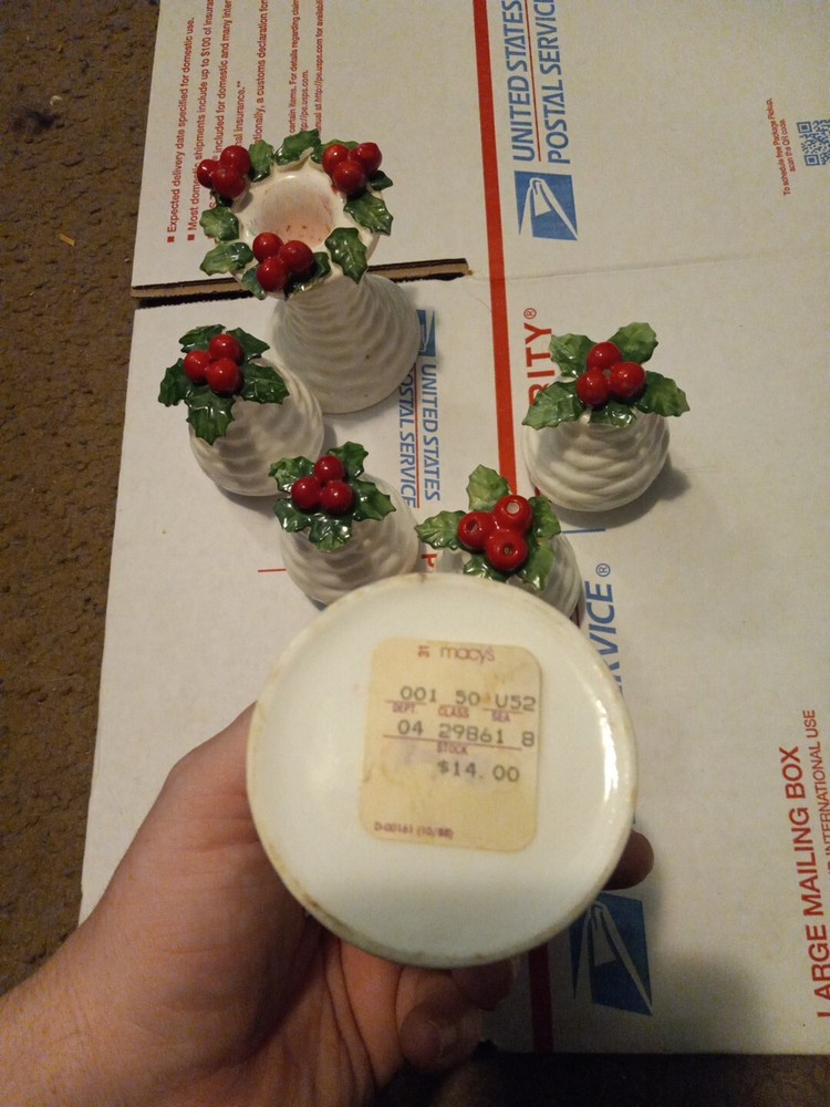 Bone China candle holders antique Holiday Set