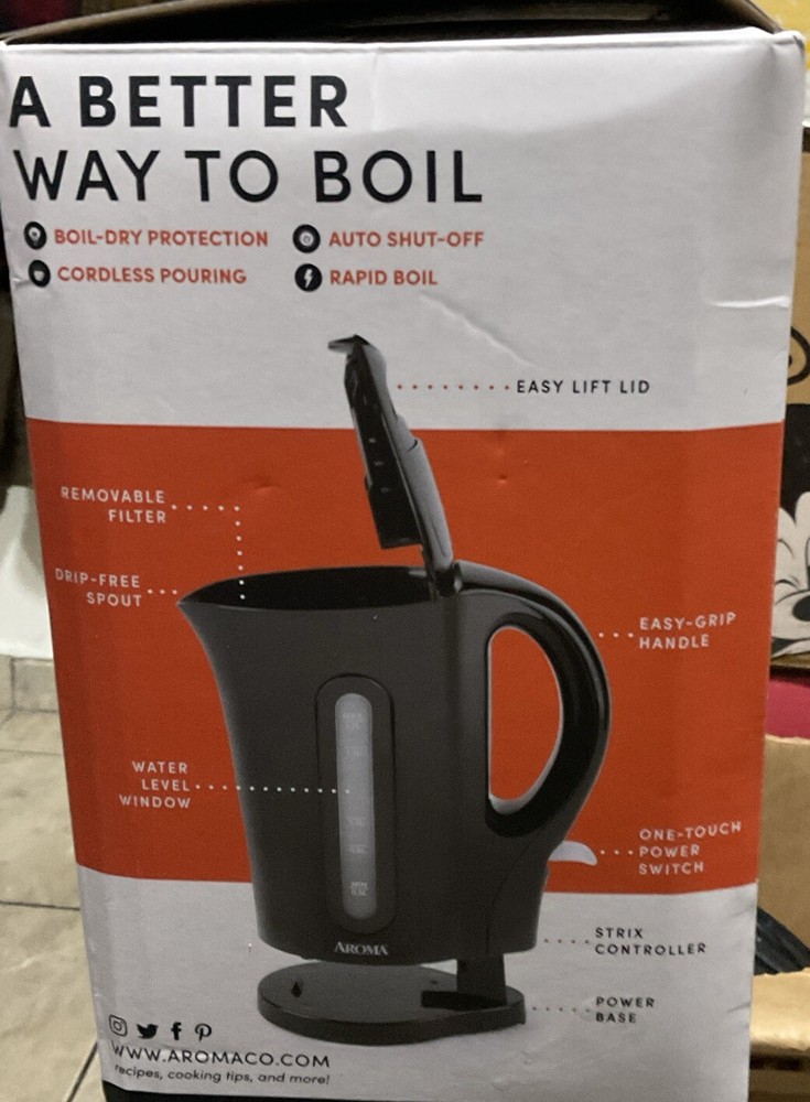 ⚡️Aroma Electric Kettle One Touch Operation 1.7 (L AWK-110B) 7 Cup