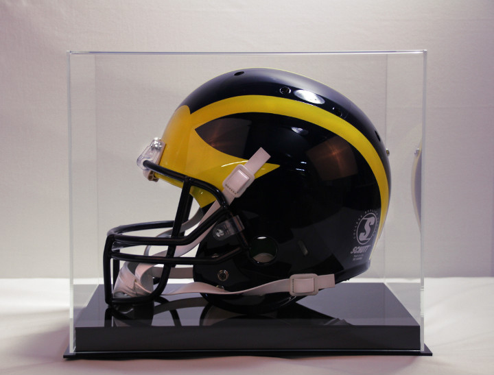Football helmet display case solid base NFL NCAA 85% UV filtering
