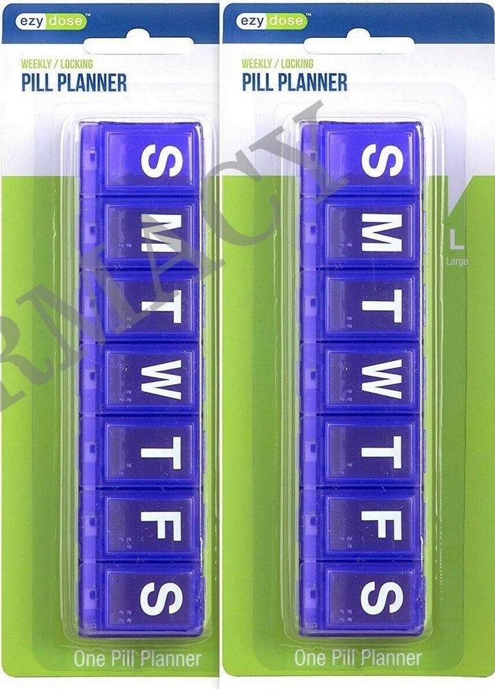 Locking Pill Planner LARGE Ezy Dose ( 2 pack ) COLORS VARY  67932