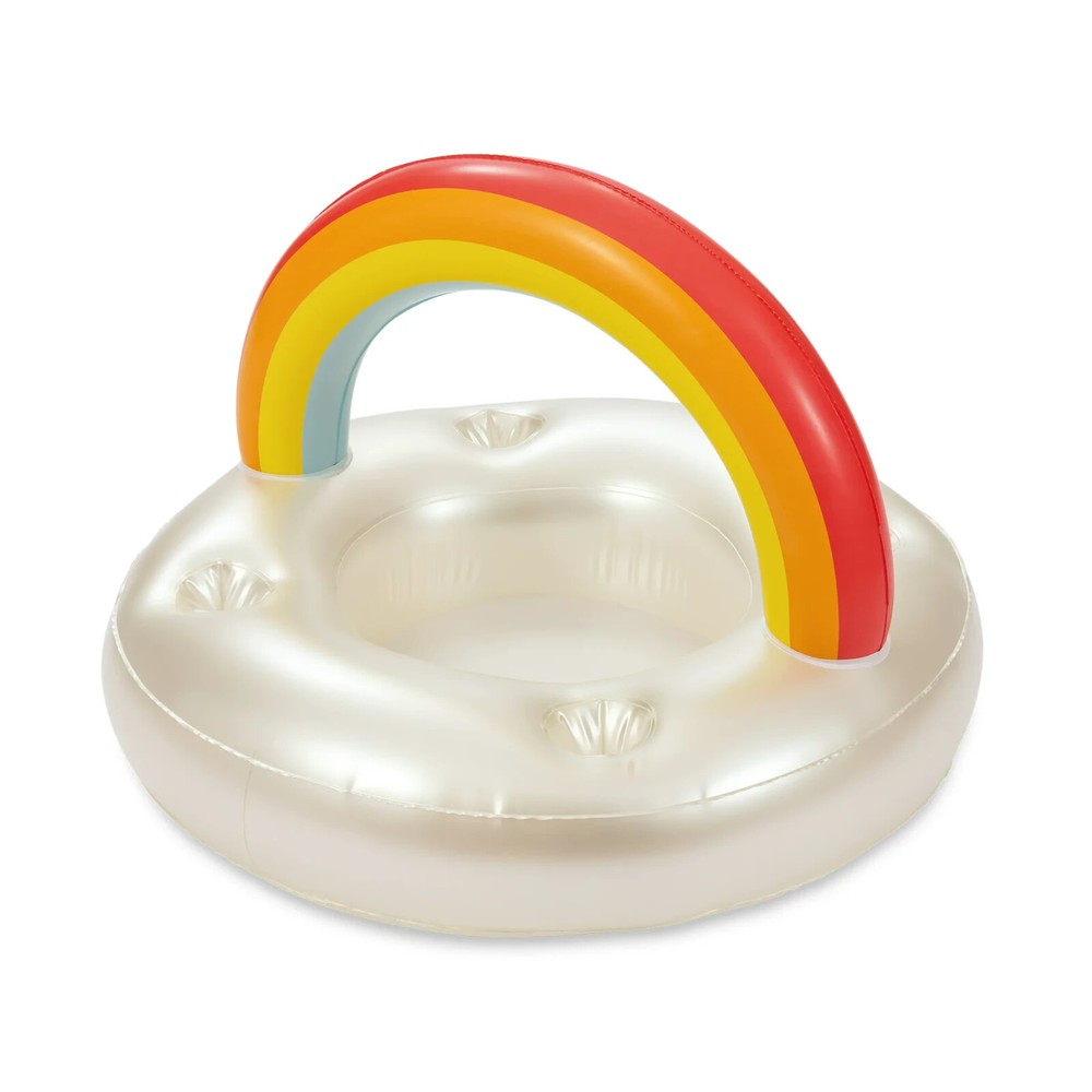 Play Day Inflatable Rainbow Beverage Holder Pool Float, Adults