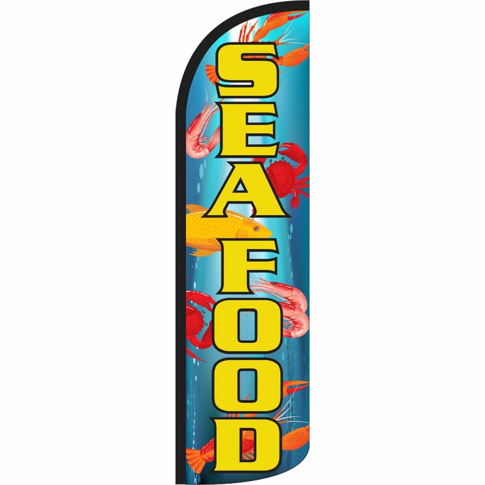 Seafood Flag Flutter Feather Banner Swooper Extra Wide Windless Bundle COMPLETE