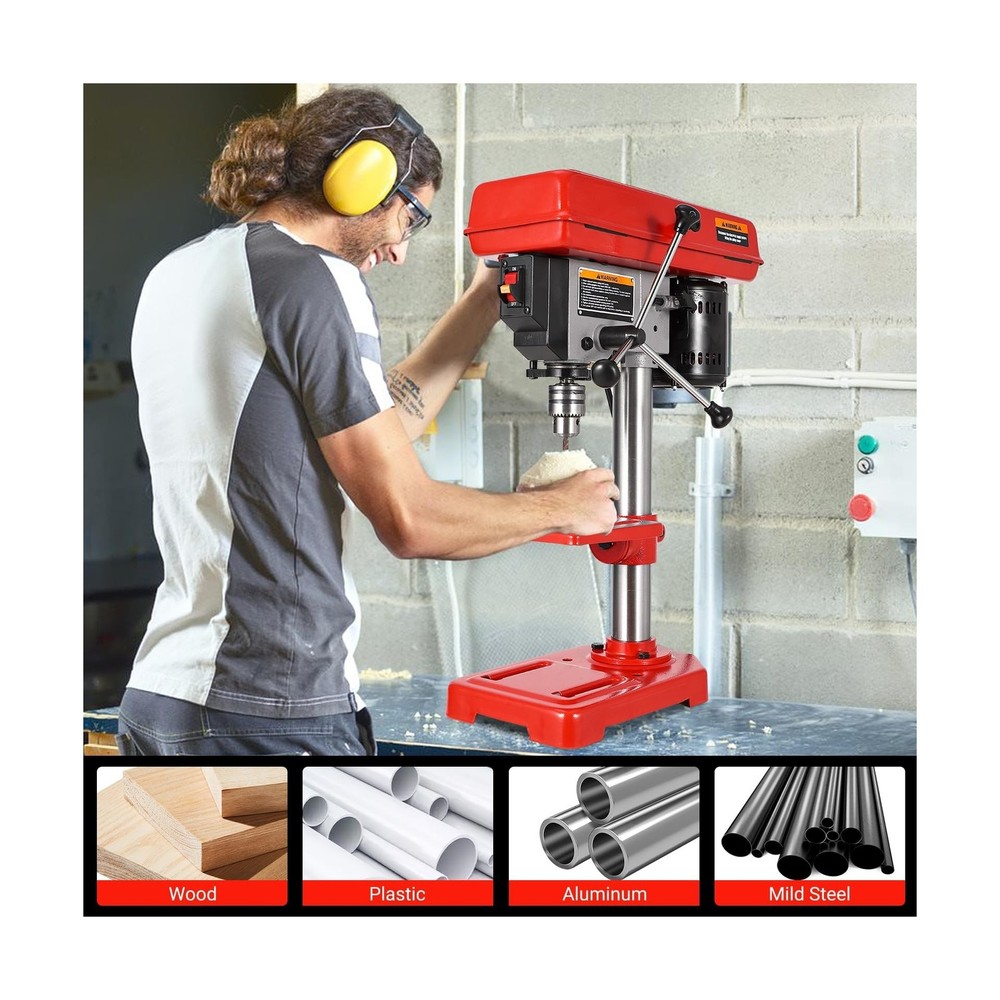 8" Benchtop Drill Press, Laser Ray (Class II Max. 1mW), Tabletop Drilling Mac...