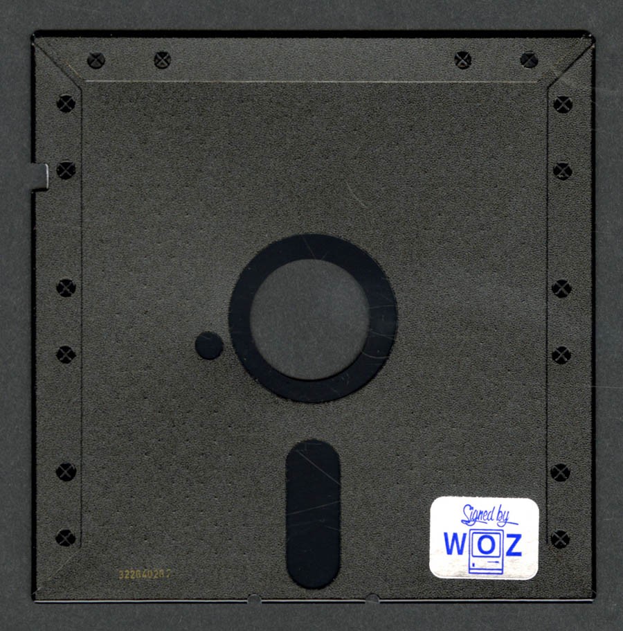 Steve Wozniak SIGNED AUTOGRAPHED 5.25" Black Floppy Disk Apple Computer Creator