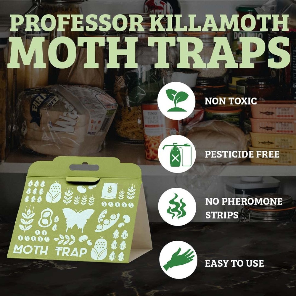 Triple-Strength Pantry Moth Traps 6 Pack – Safe Pheromone Moth Traps for Hous...