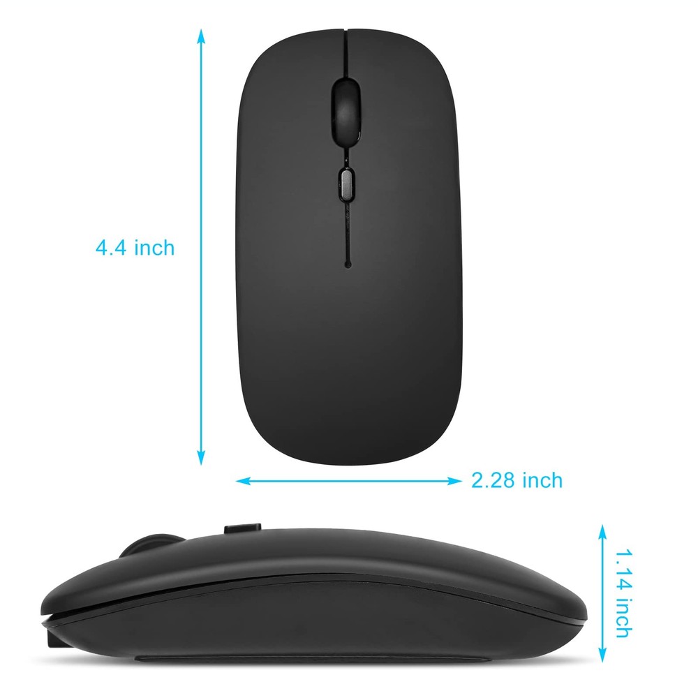 Bluetooth Wireless Rechargeable Mouse for Dell Inspiron 15 Ergonomic Slim