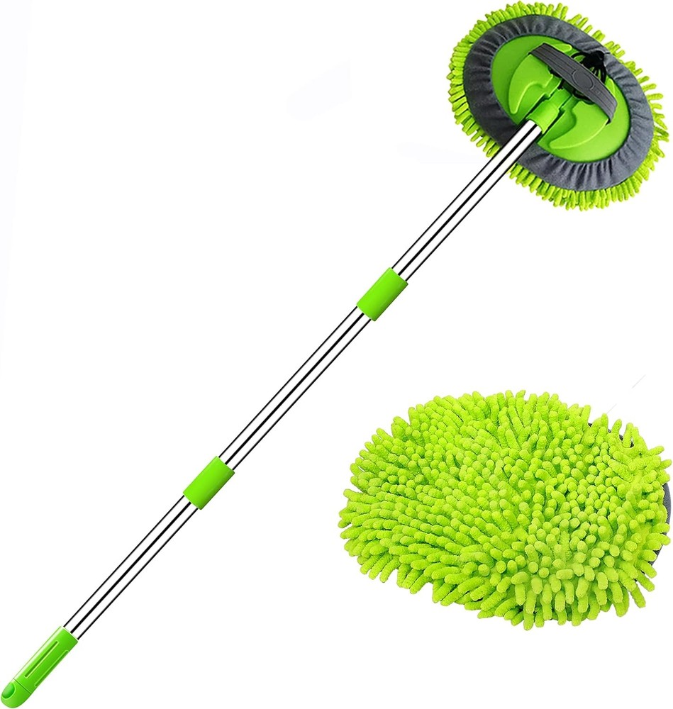 Car Wash Brush Mop with Long Handle Microfiber Chenille Scratch Free Tool