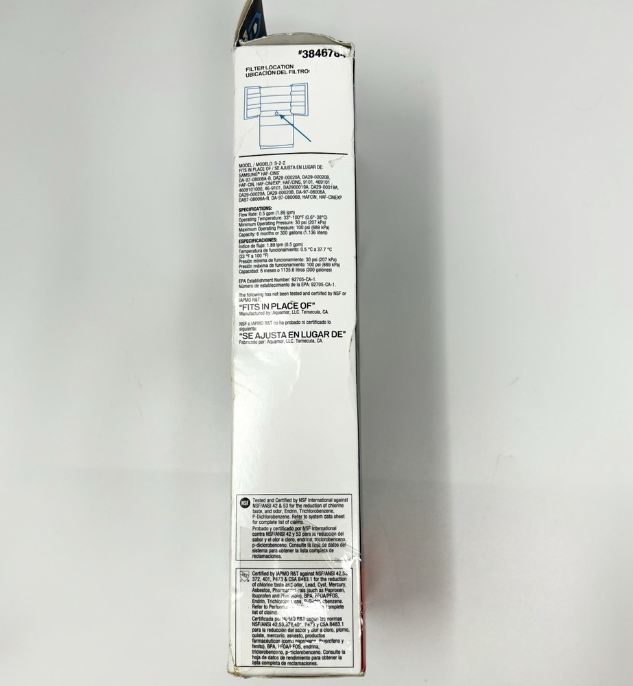 Project Source 3846784 S-2-2 Fridge Water Filter FOR Samsung HAF-CINS - 2 Pack