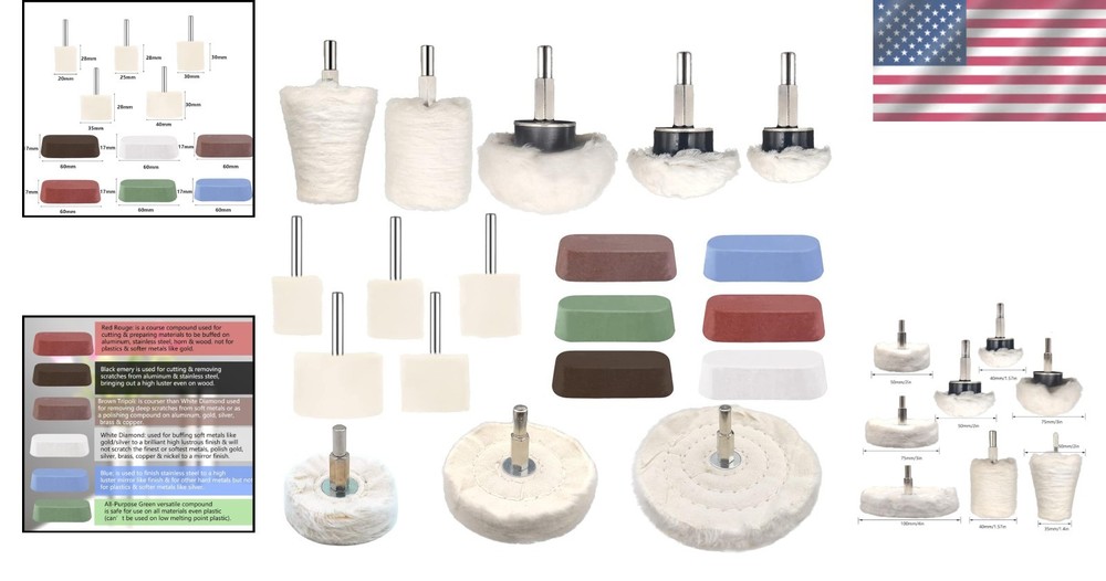 Professional Buffing Pad Set with Polishing Compound
