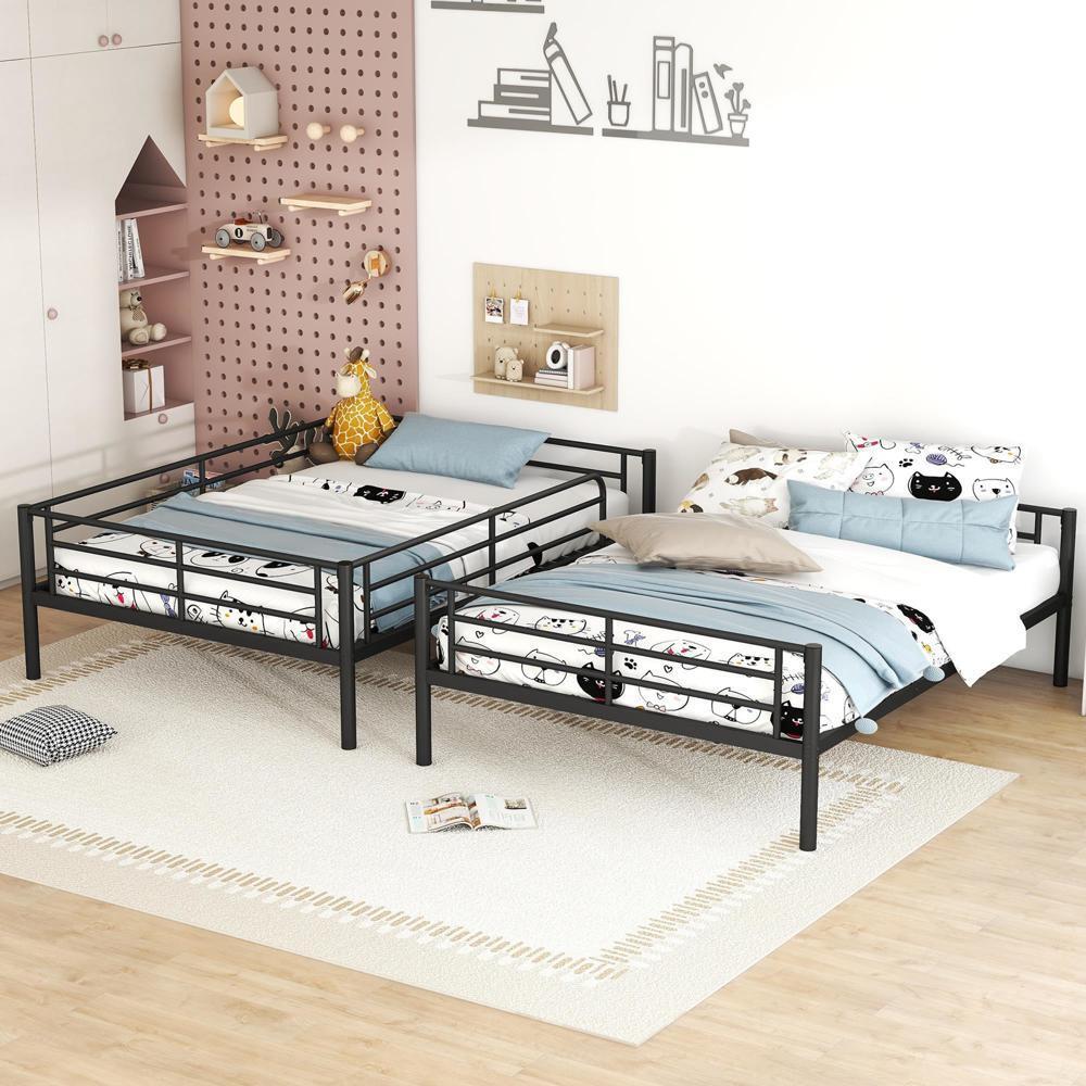 Save Space or Split Into 2 Beds Full Over Full Metal Bunk Bed