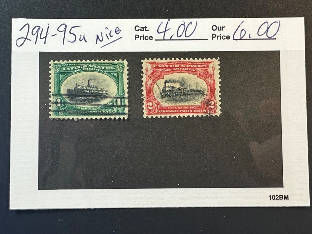 Scott # 294-95 Nice  2024 Scott Catalogue Value $ 4.00
