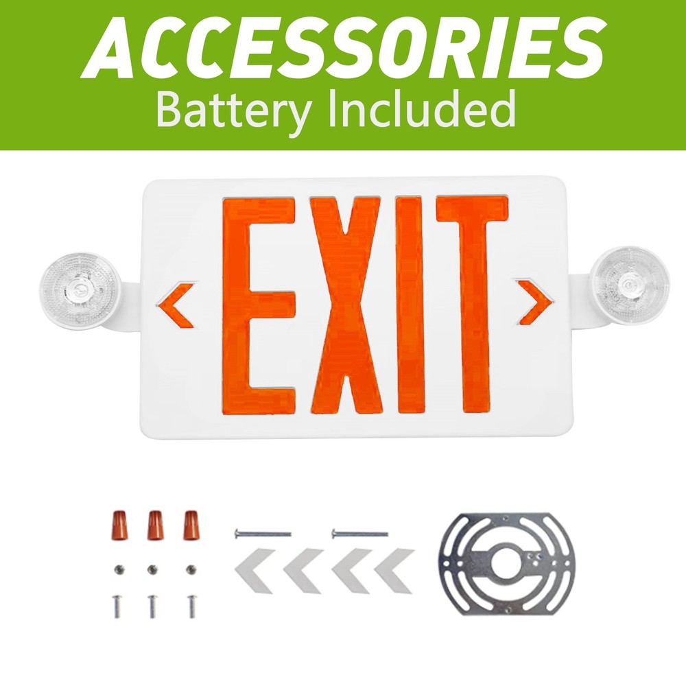 6Pack Red LED Exit Sign,UL-Listed Emergency Light -Dual Lamp ABS Fire Resistance