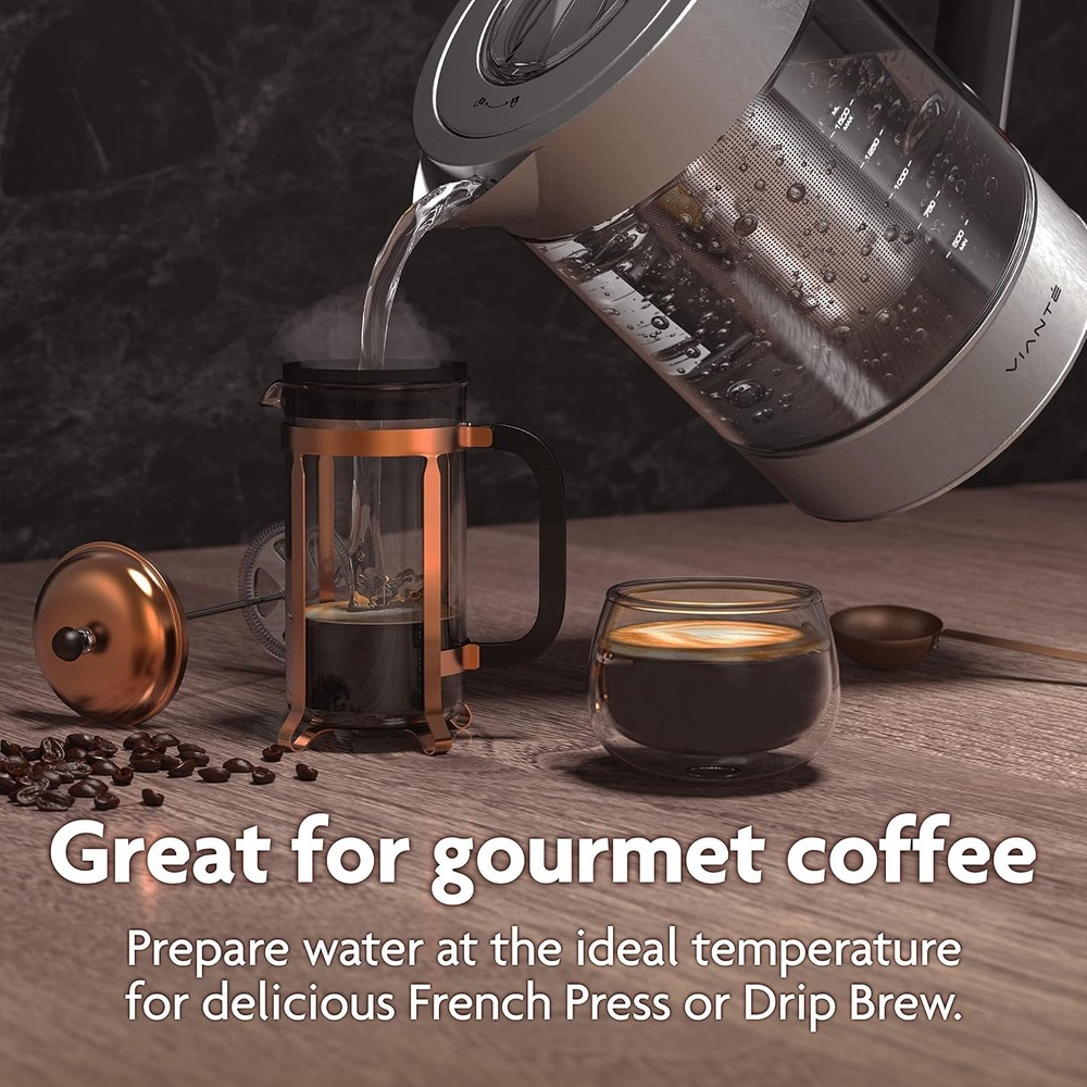 Electric Kettle With Infuser 1.5L Tea Maker Temperature Control Automatic Shu...