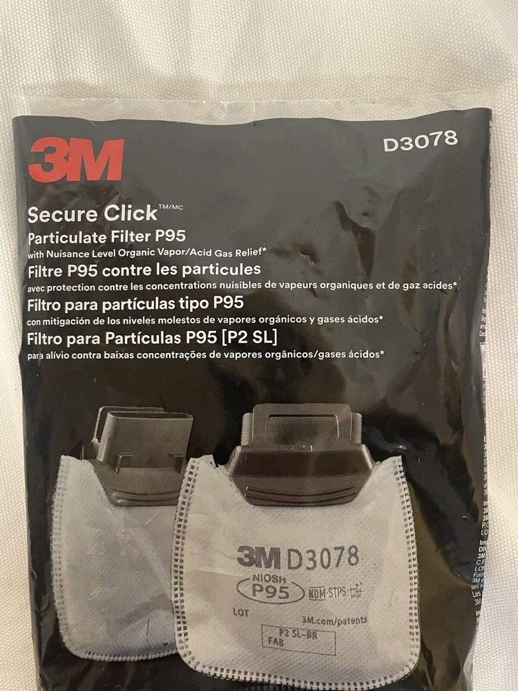 3M D3078 Secure Click Particulate Filter P95 (2 pack) 01/2024