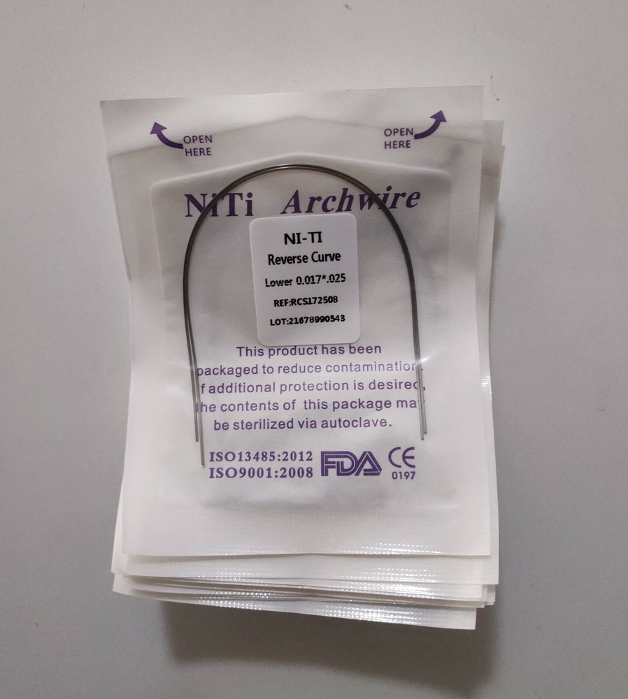5 Packs Dental Orth Reverse Curve Rectangular Arch Wires Super Elastic NITI