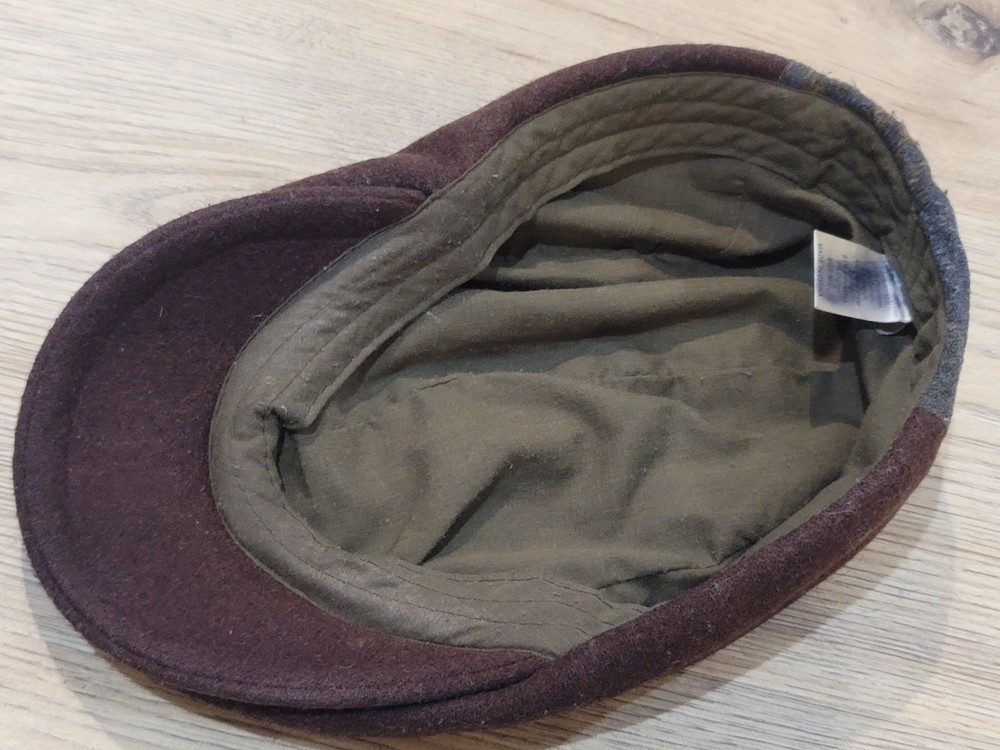 Youth Patchwork Nesboy Cap Fitted Hat Brown Fabrics Lined Interior Classic