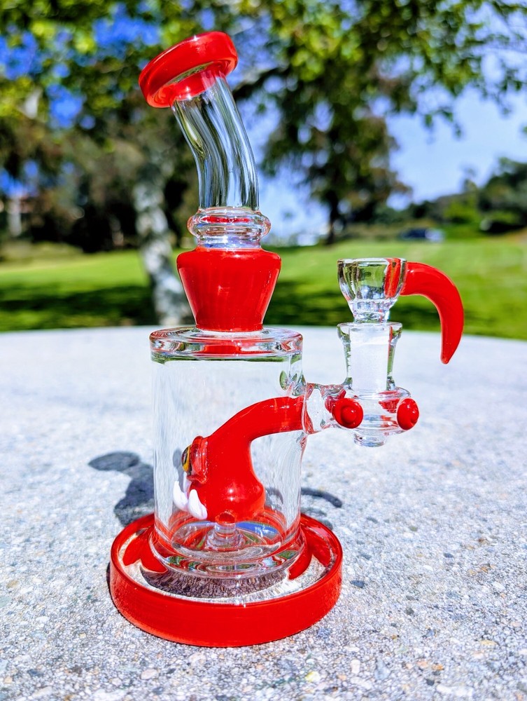 8" Cherry Cyclops Bong With Screen Filter Bowl Premium Quality Water Pipe Hookah