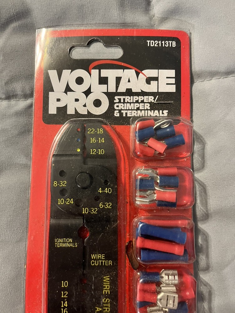 Voltage Pro Stripper / Crimper With Terminals 25 Pieces Set - NEW! FAST!