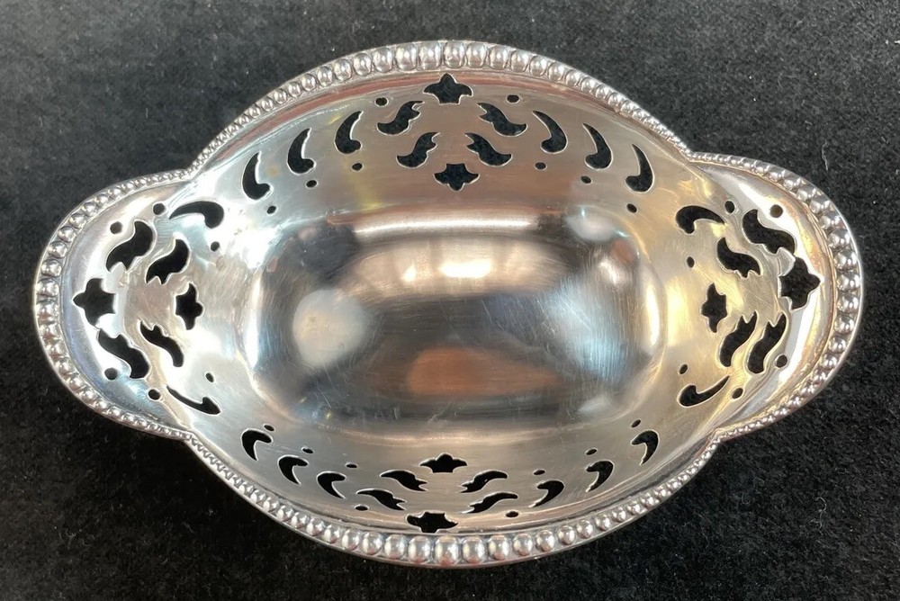 Tiffany Sterling Silver Pierced Candy / Nut Dish No Monogram VG condition