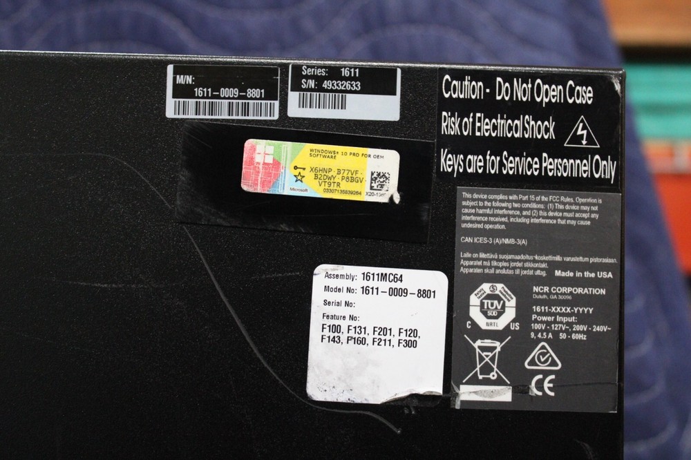 NCR 1611-0009-8801 Back Office POS System