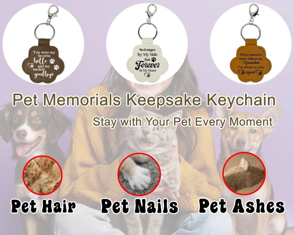 3 Pcs Pet Paw Keychain – Refillable One Size, White, Brown, Light Brown
