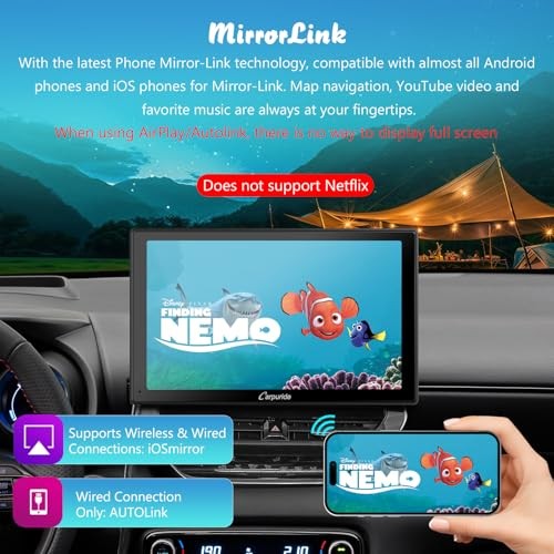 W901 Pro with Wireless Bluetooth Transmission Portable Carplay & Android Auto