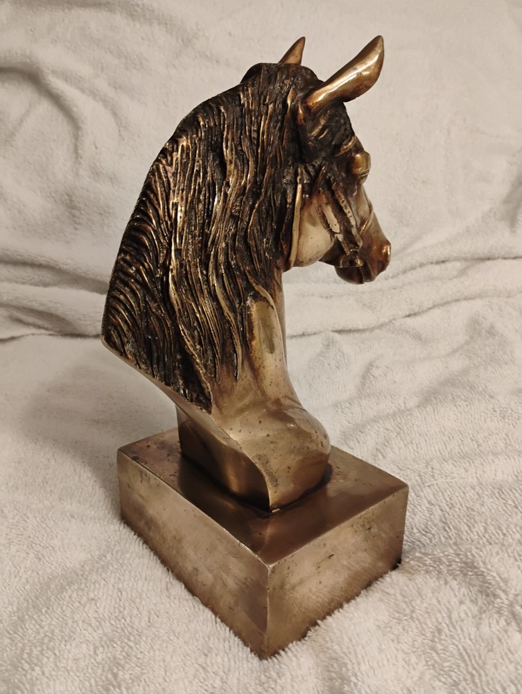 Vintage Brass Horse Head Statue