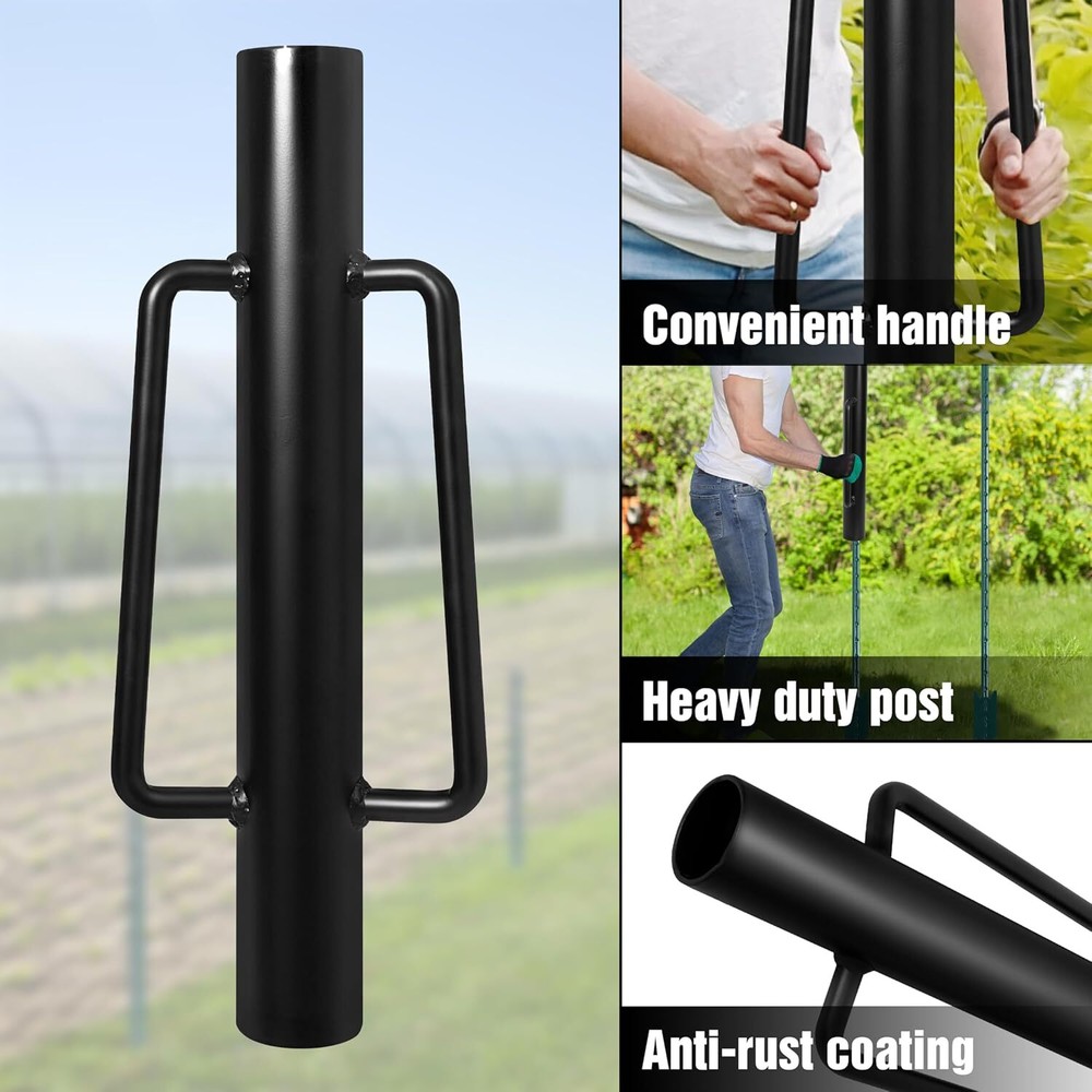 Fence Post Driver, 18LBS Heavy Duty Hand Post Pounder with Handle (18 LBS)