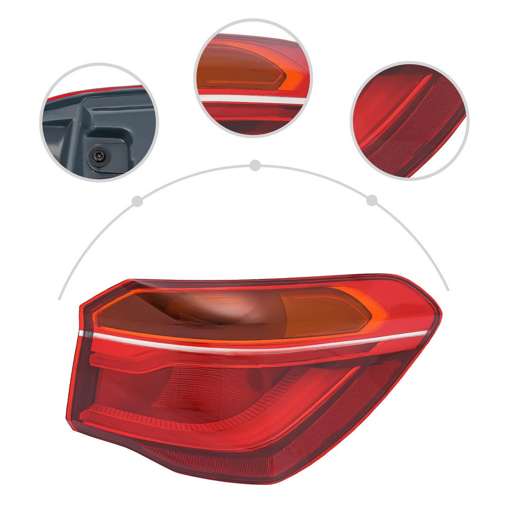 Right Outer Tail Light For 2016-2018 2019 BMW X1 Passenger Side Led Tail Light