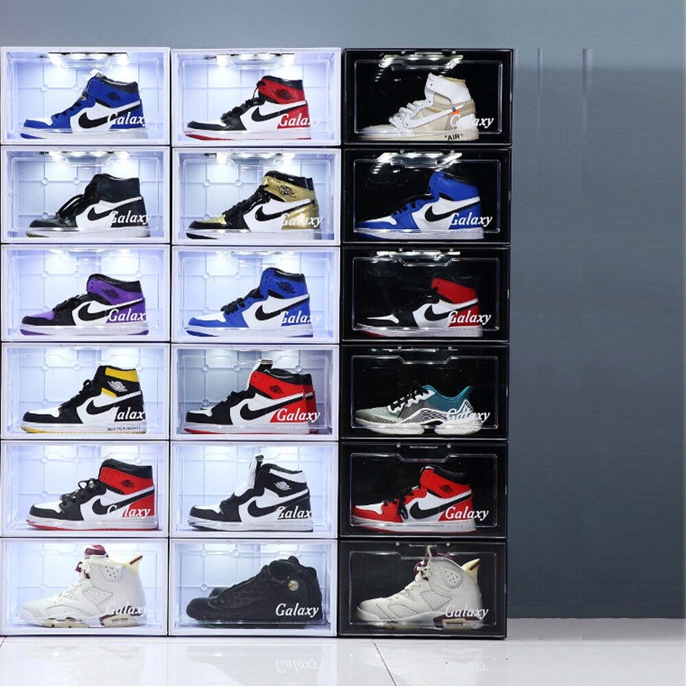 LED Shoe Box Stackable Light Up Sneaker Display Collection Storage Organizer XL