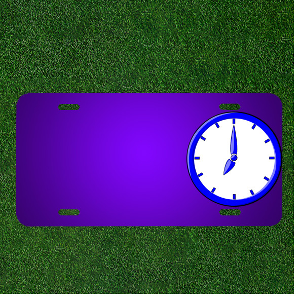 Custom Personalized License Plate With Add Names To Clock Time Timer Face