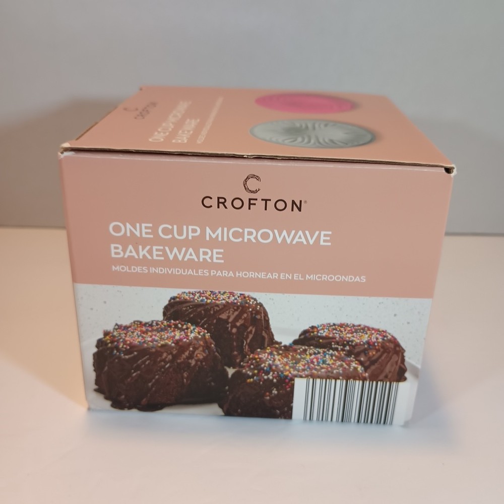 Crofton 4 Pack One Cup Microwave Bakeware Pink & Teal 4.4"