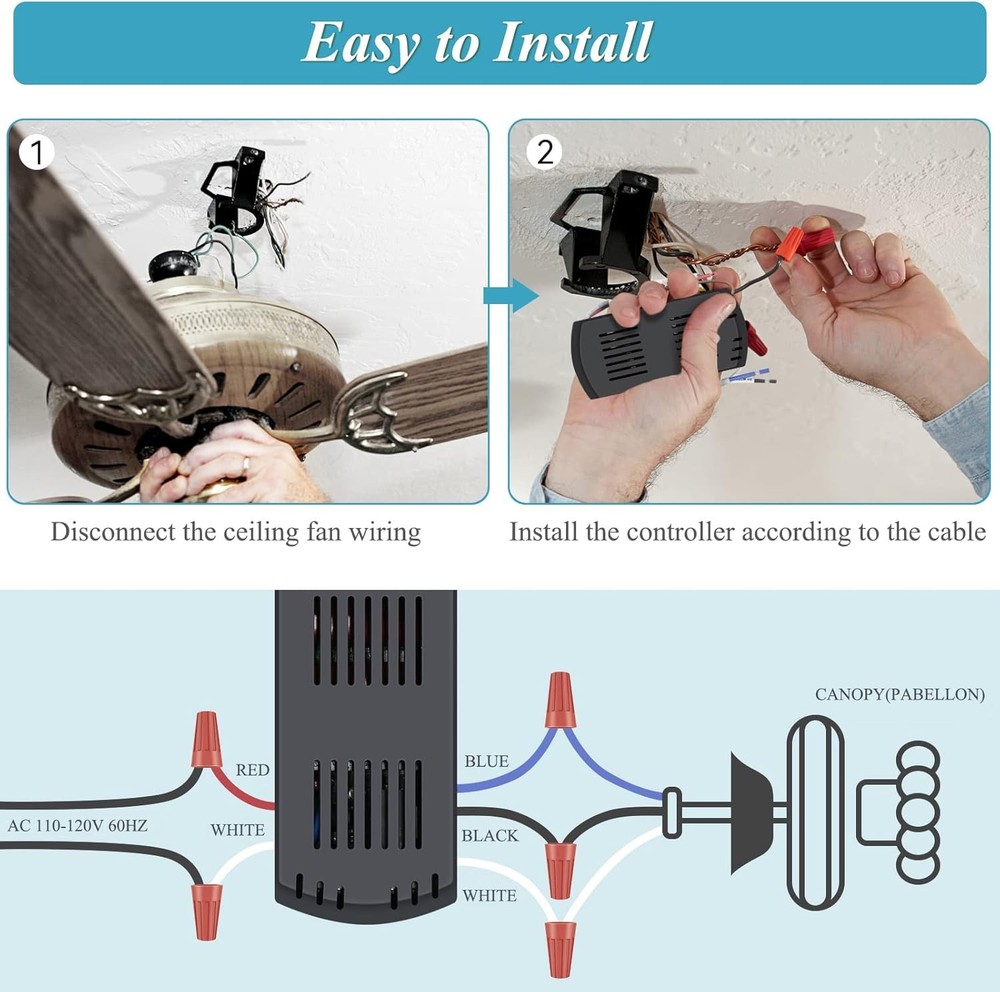 Hunter Ceiling Fan Remote Control Kit, Smart Wi-Fi Control Kit for Hunter Harbor
