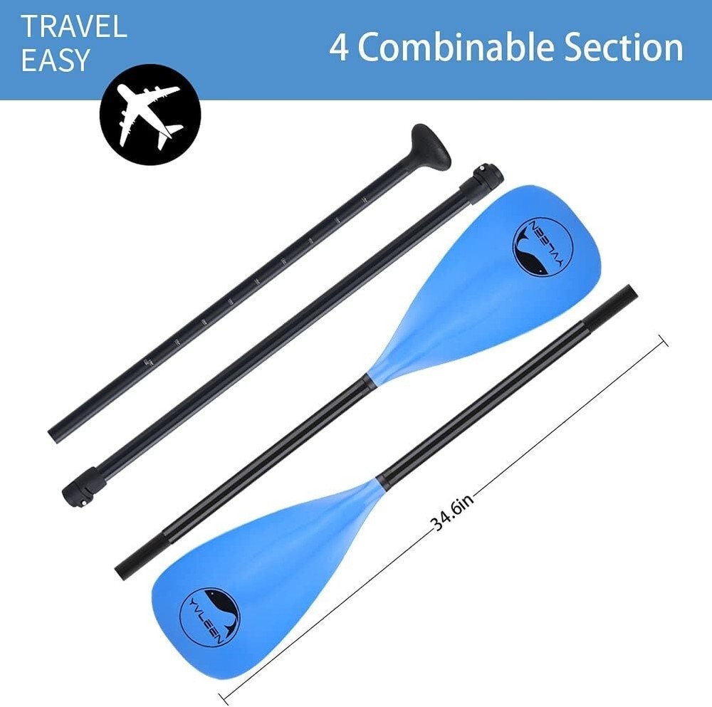Adjustable Aluminum 4-Piece SUP Paddle - Lightweight & Convertible
