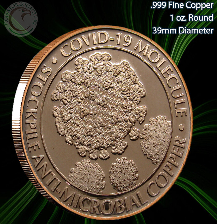 "Corona Molecule" Copper 1 oz .999 Copper Round
