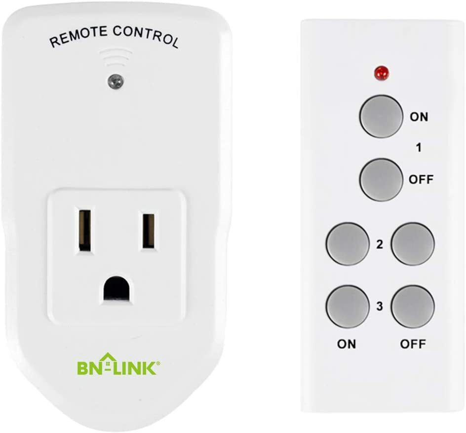 BN LINK Wireless Remote Control Electrical Outlet Switch For Appliance 1 Pack